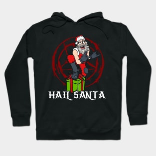 Hail Santa Christmas Occult I Heavy Metal Satan graphic Hoodie